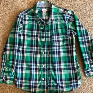 Boys green plaid shirt, Carters size 10